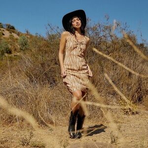 NWT Backyard Roses Ryder Midi Dress in Zebra Print Sz XL